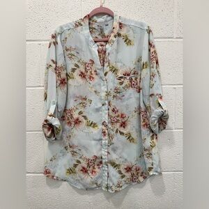 KUT from the Kloth Floral Button Front Blouse Women’s XL